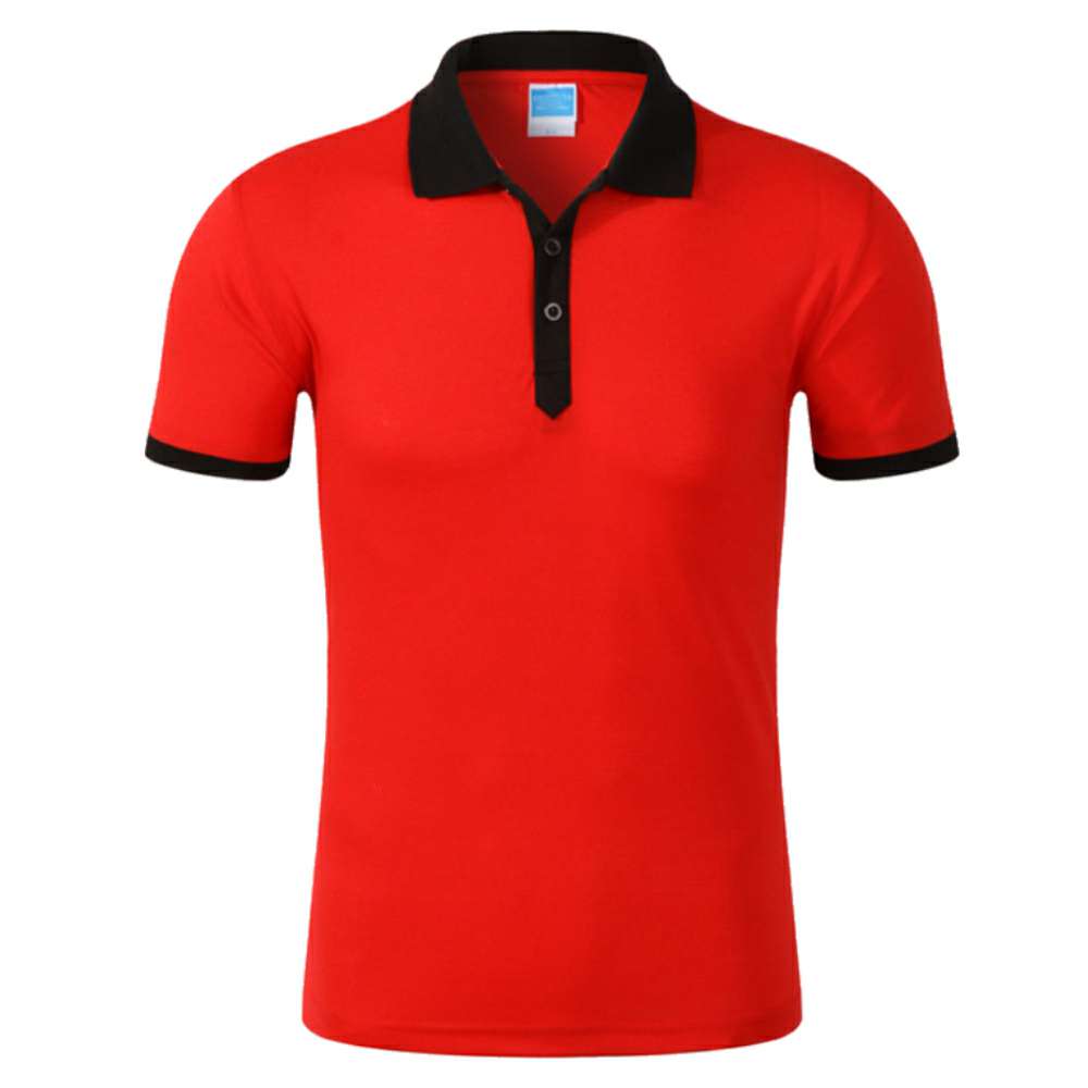 Red Polo Shirt with Black Trim